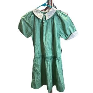 Vintage 60s? Handmade Children’s Girls Dress Embroidered Hand Stitched Flowers